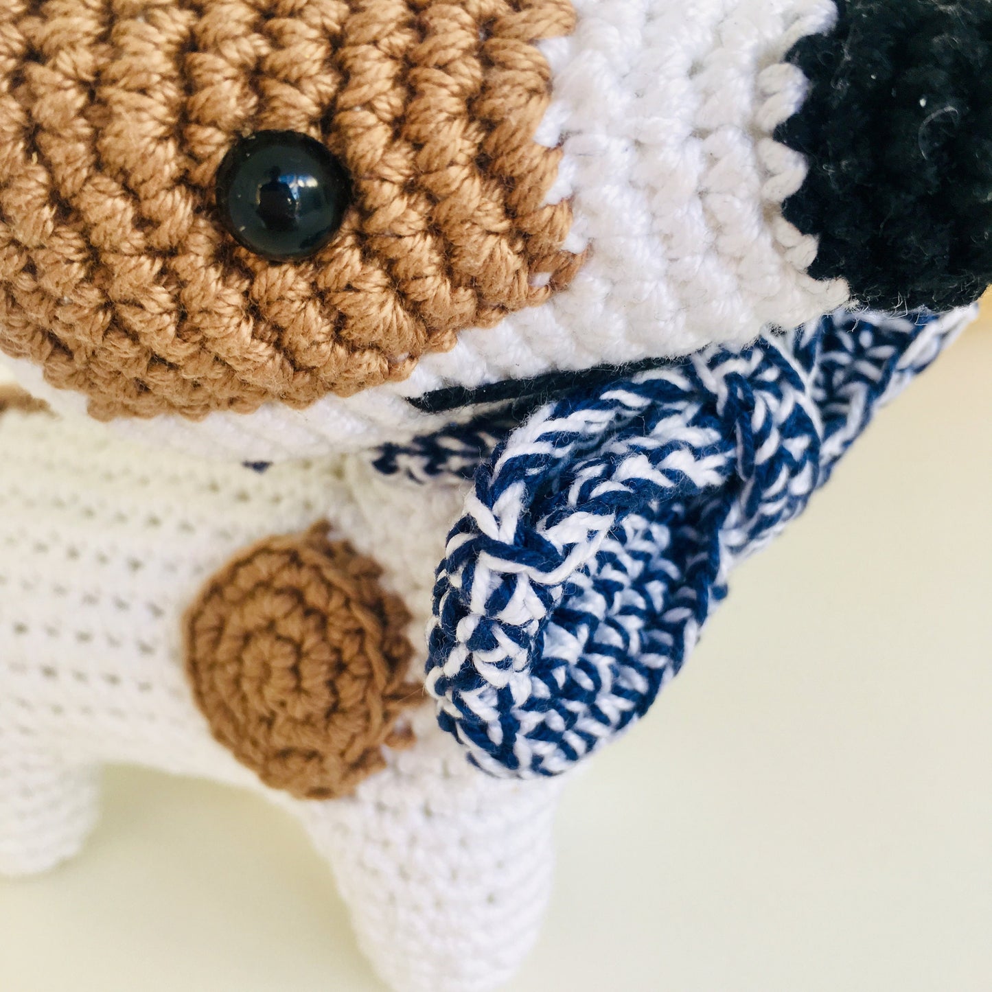 Crochet Spotty Dog with Bowtie: Handmade Cotton Gift
