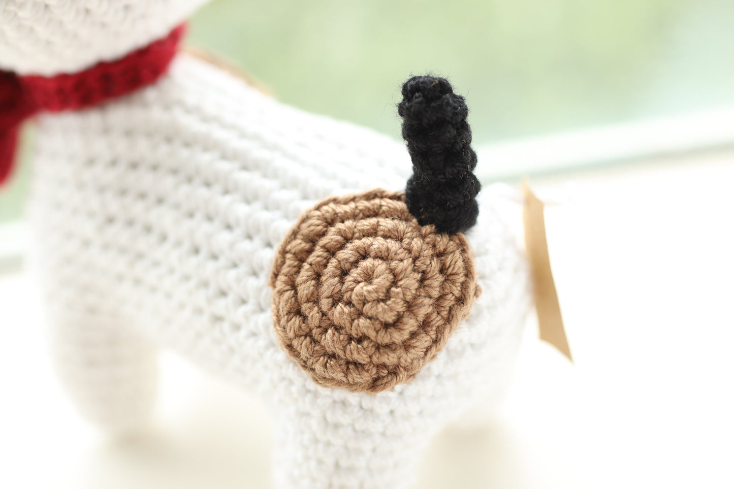 Crochet Spotty Dog with Bowtie: Handmade Cotton Gift
